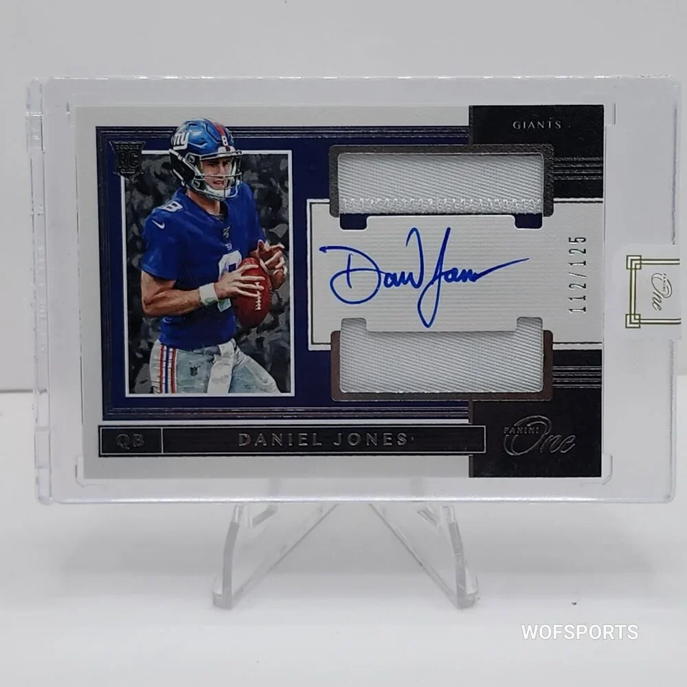 2019 Panini One 112/125 Daniel Jones #39 RPA Rookie Dual Patch Auto RC